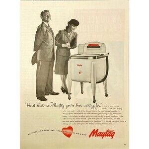 Maytag Washing Machine "You've Been Waiting For" Vintage Print Ad 1946